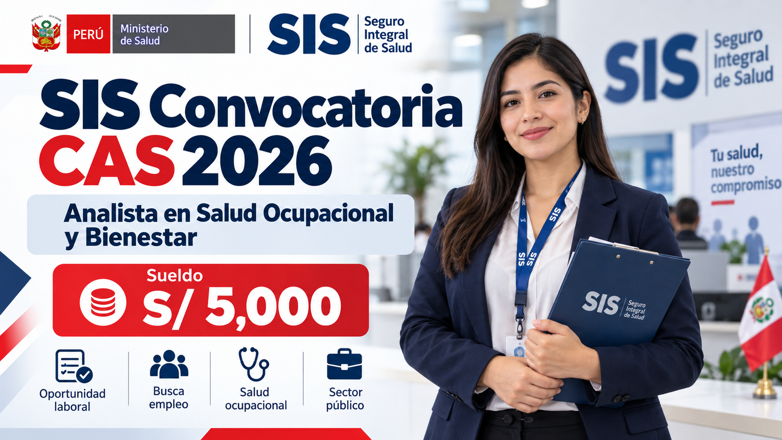 SIS Convocatoria CAS 2026: Analista en Salud Ocupacional y Bienestar – Sueldo S/ 5,000